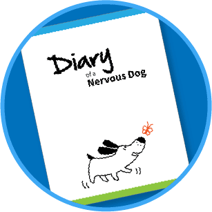 Super Dog Confidence Diary Diary of a Nervous Dog Cover.
