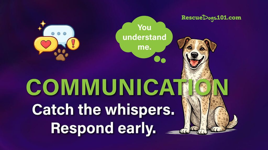 Communication.  Mixed breed dog illustration on a purple background.